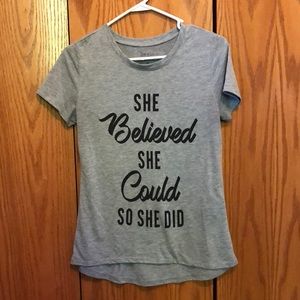 Zoe and Liv She Believed she cooks grey tee